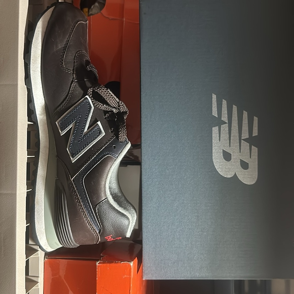 New Balance Dark Brown and Gray Athletic Shoes - Picture 2 of 4